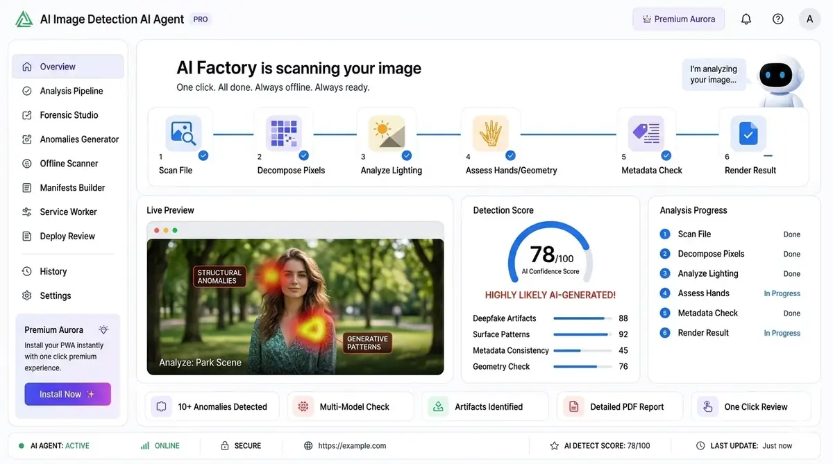 AI sticky header agent — example of the AI tool dashboard software